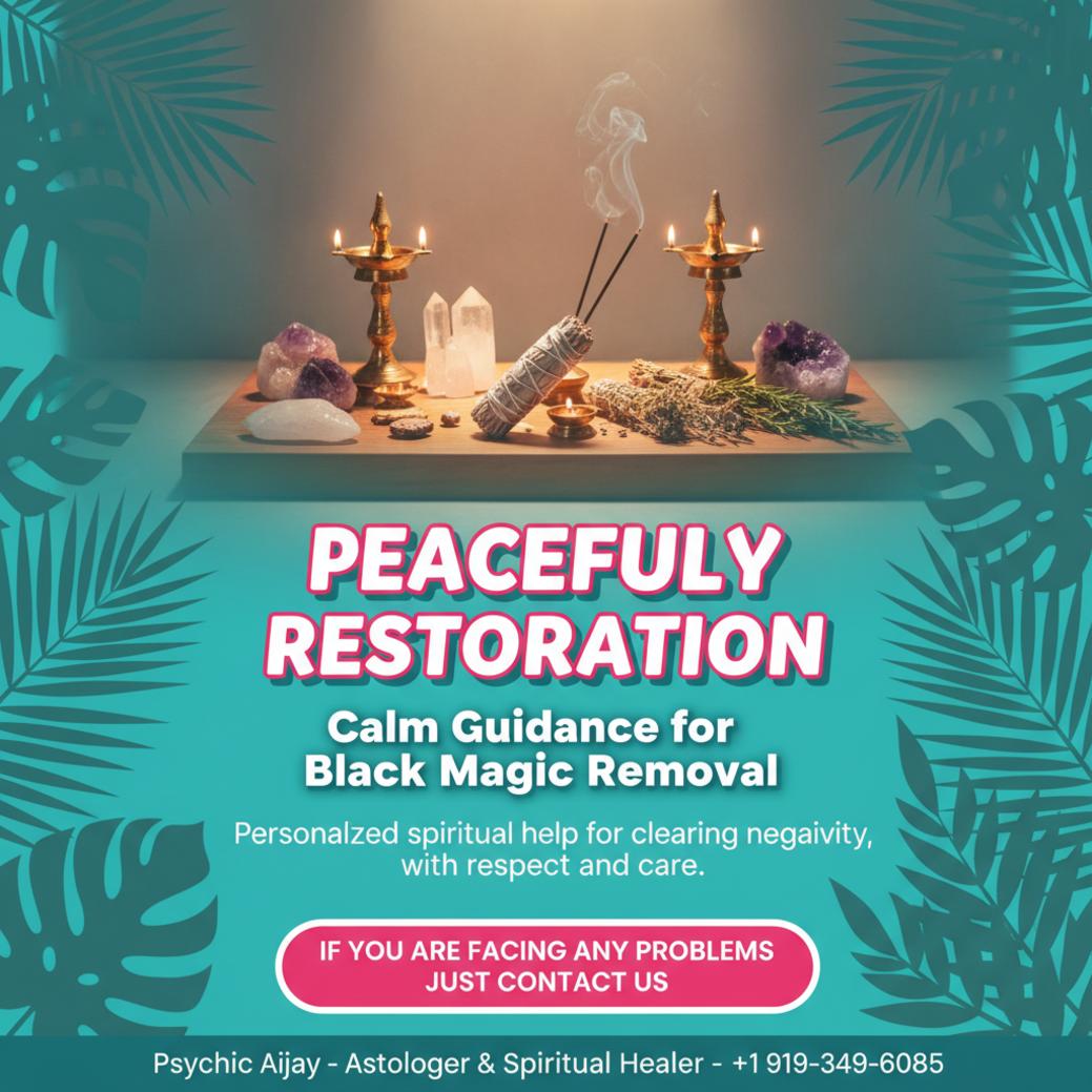 peaceful room with lamps and healing crystals for black magic removal Knightdale