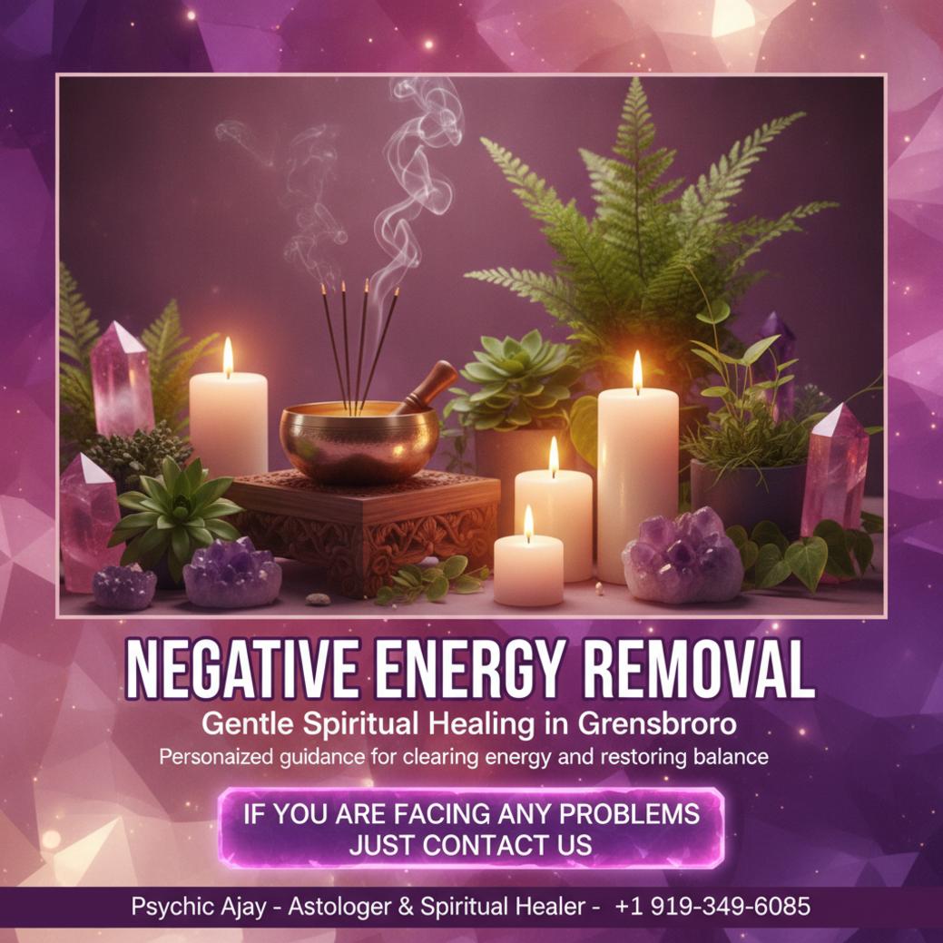Negative energy removal setup with soothing candles and incense in Greensboro, NC