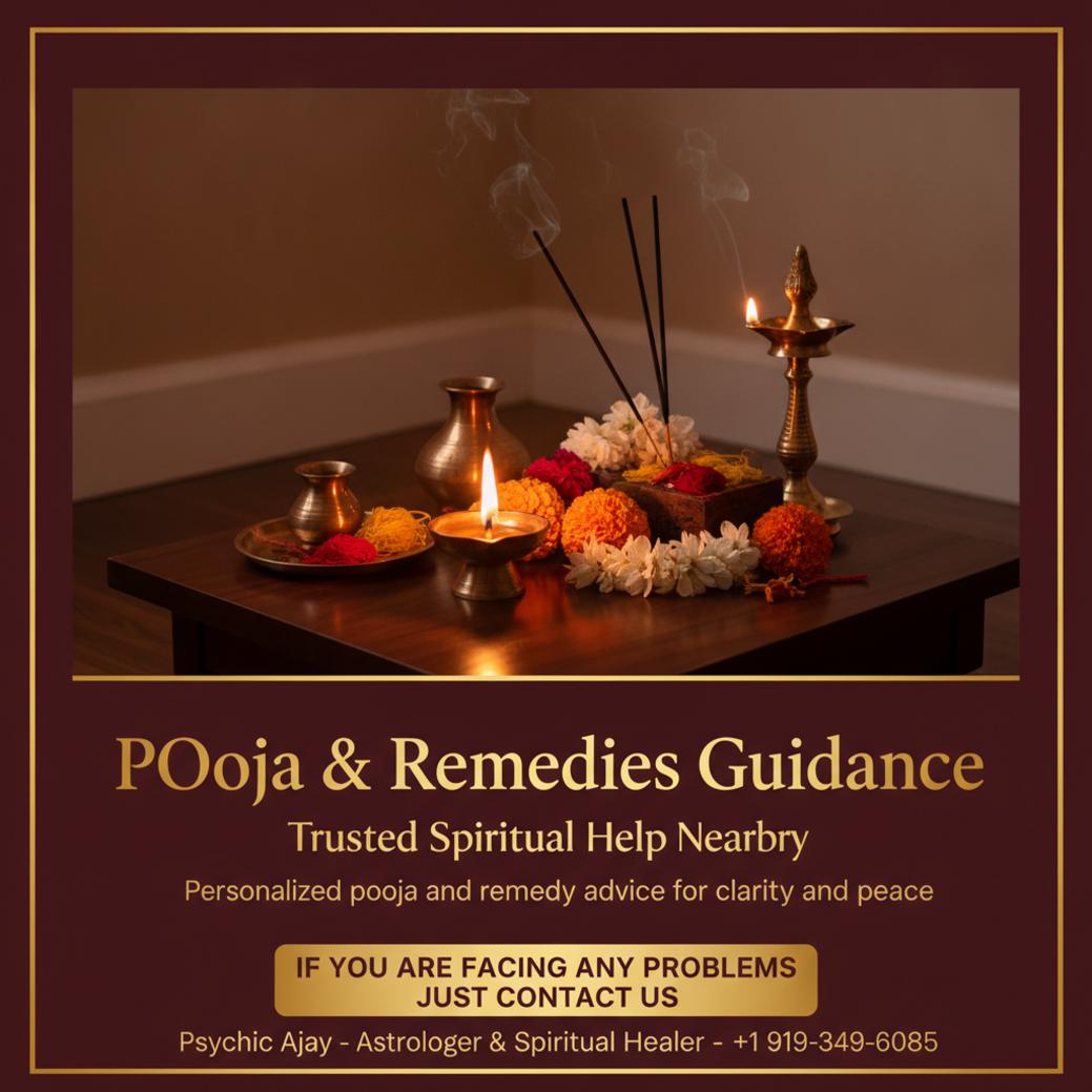 Traditional pooja setup with diya and incense in Holly Springs, NC