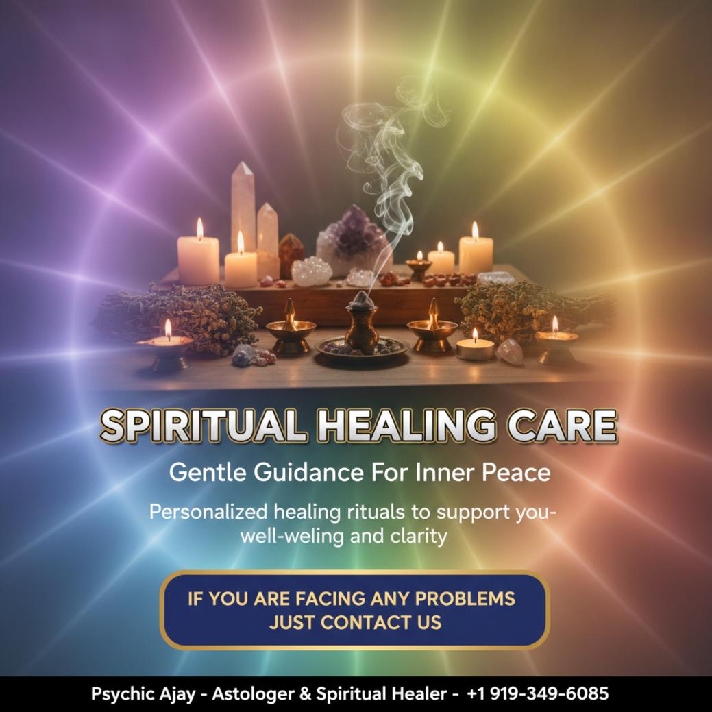 Spiritual healing setup with candles and crystals in Cary, NC
